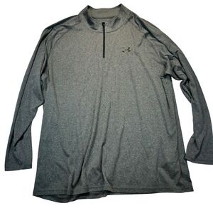 Under Armour Mens 3XL HeatGear Tech 1/4 Zip Pullover Gray Heather Athleisure